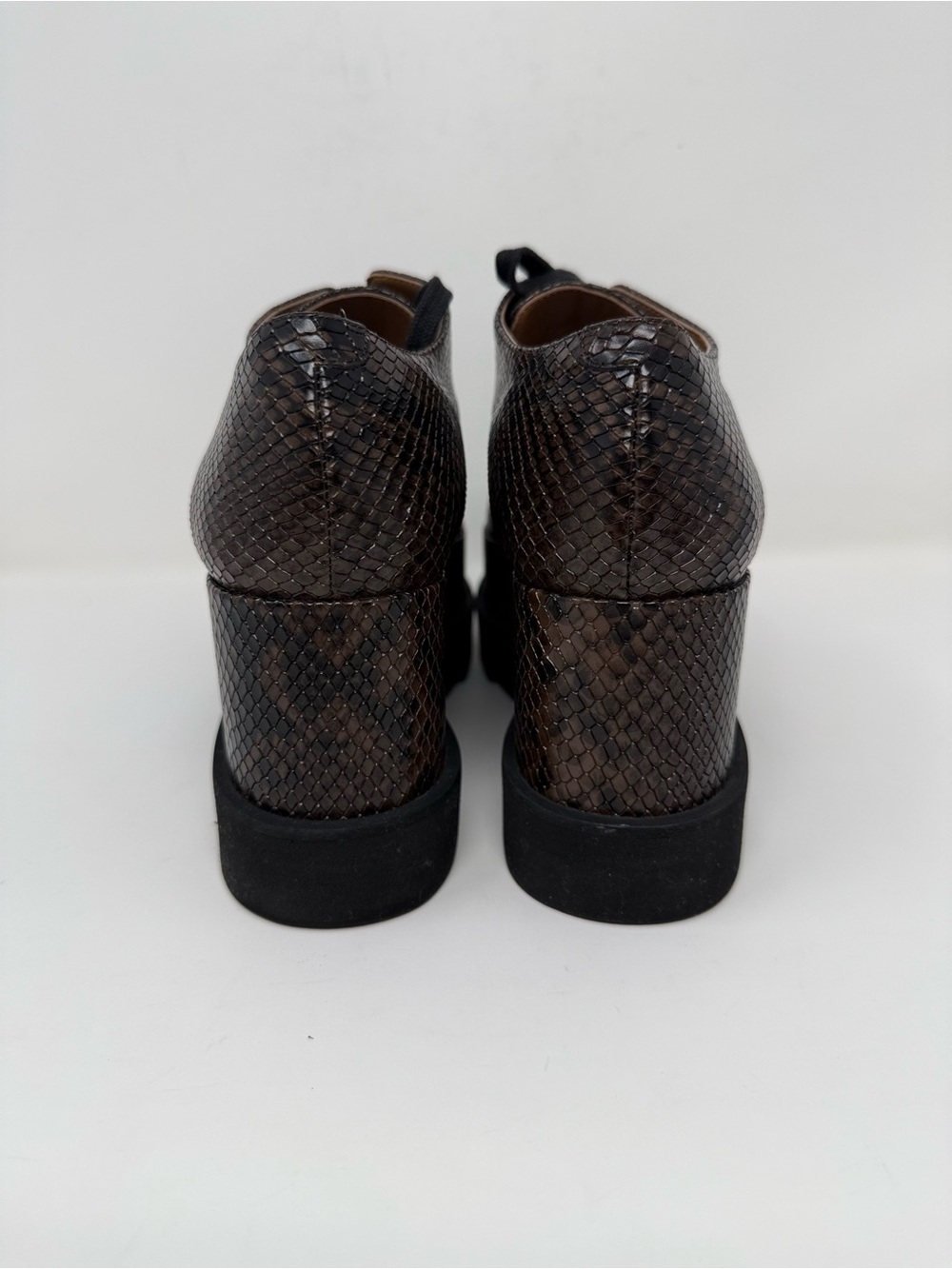 Stella McCartney Elyse Snake Platform Loafers Coffee Sz 7 - Picture 5 of 15